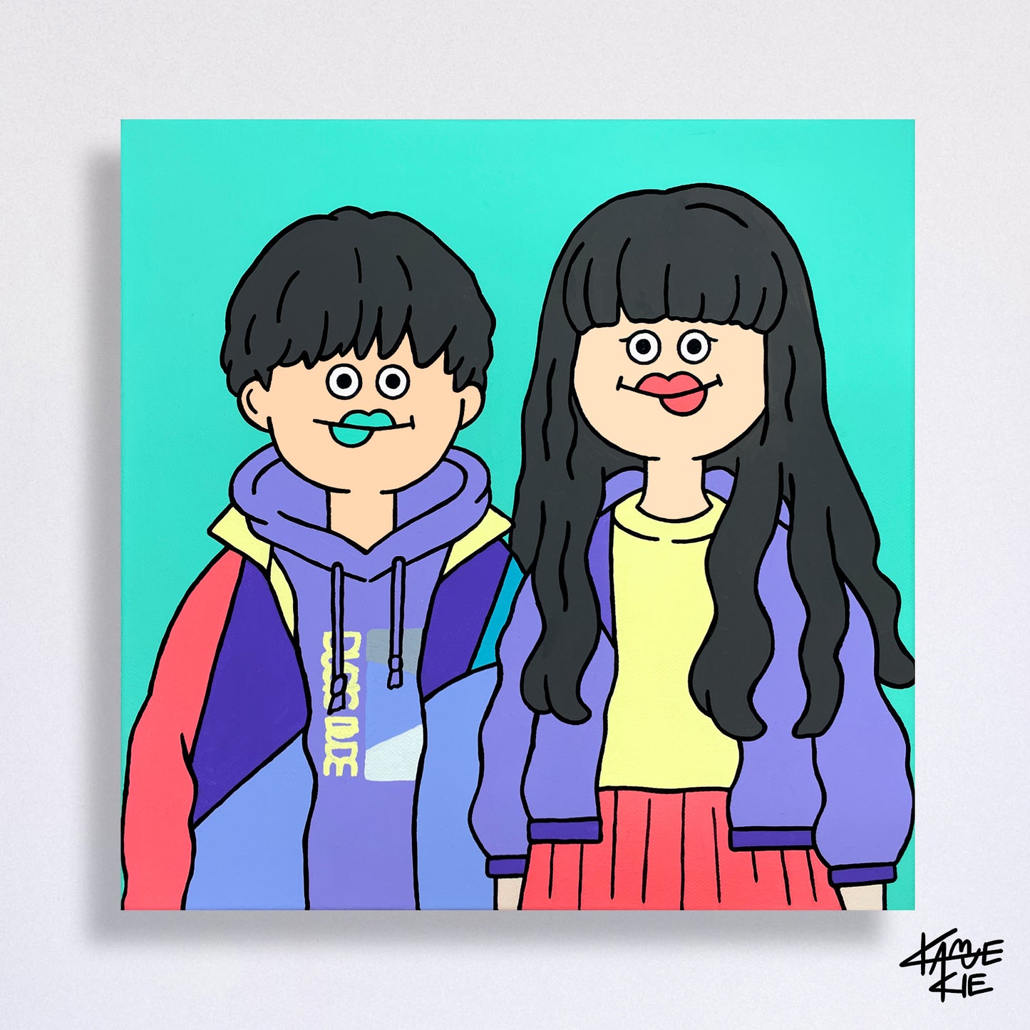 【30cm】似顔絵オーダー キャンバス画(現物納品)
