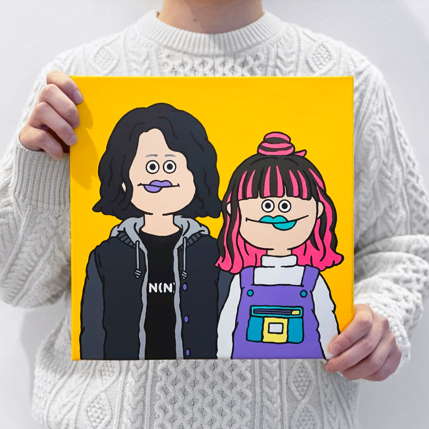 【30cm】似顔絵オーダー キャンバス画(現物納品)