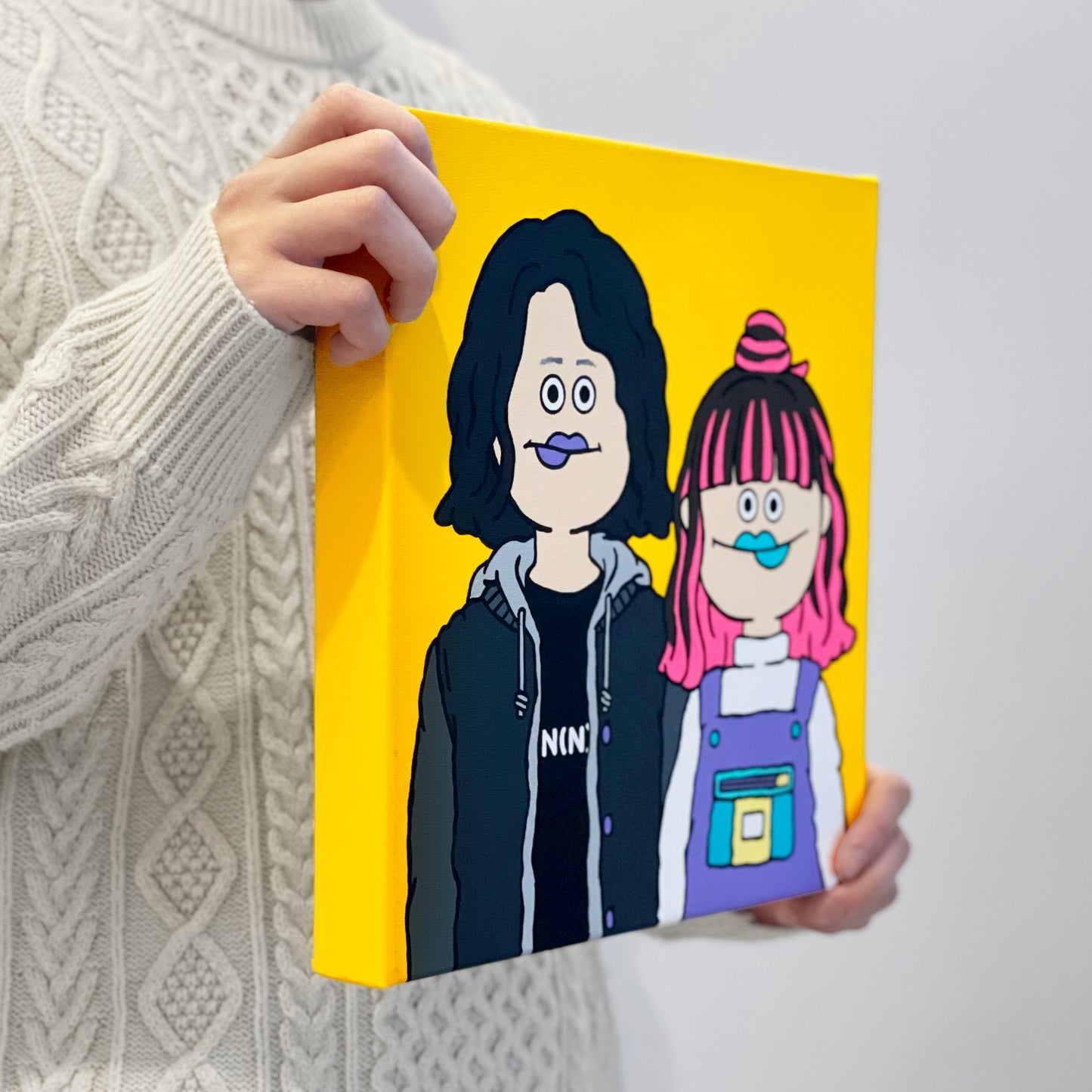 【30cm】似顔絵オーダー キャンバス画(現物納品)
