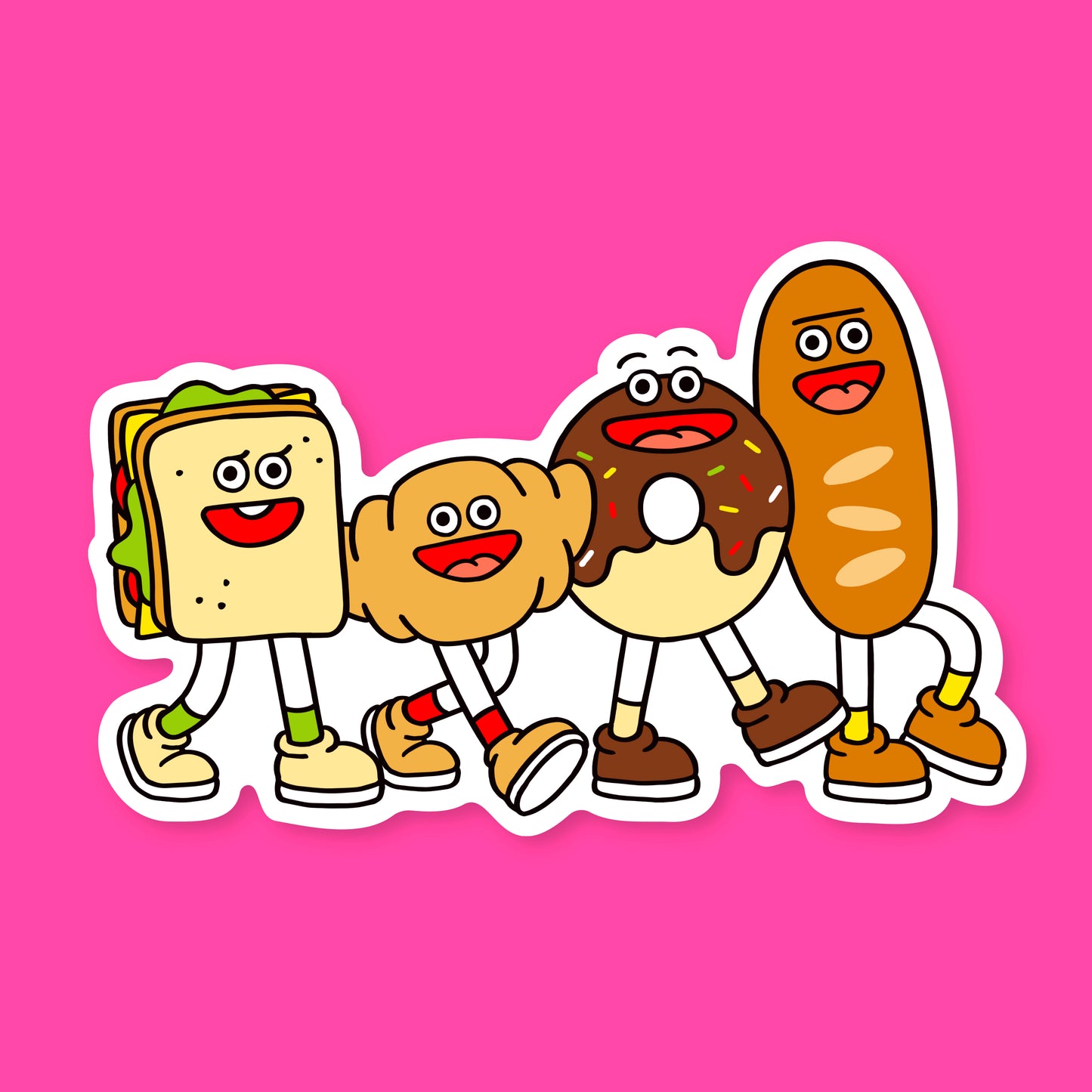 ステッカー「パンの行進!」(非耐水)